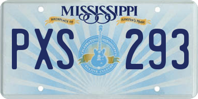 MS license plate PXS293