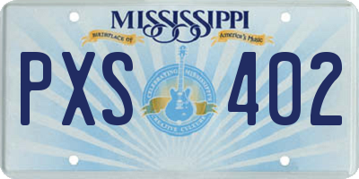 MS license plate PXS402