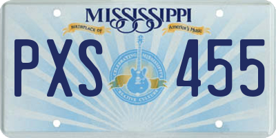 MS license plate PXS455