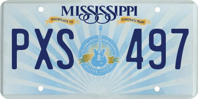 MS license plate PXS497
