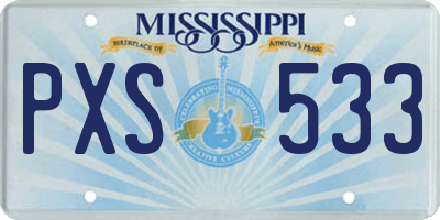 MS license plate PXS533