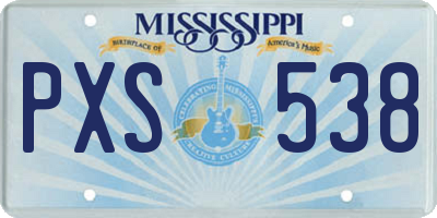 MS license plate PXS538