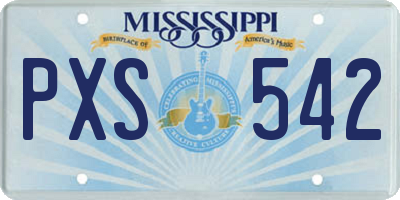 MS license plate PXS542