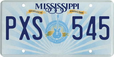 MS license plate PXS545