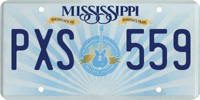MS license plate PXS559