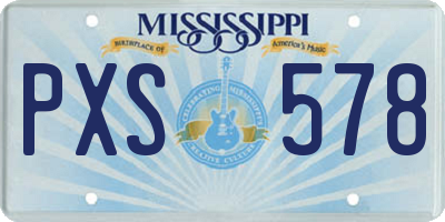 MS license plate PXS578
