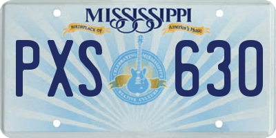 MS license plate PXS630