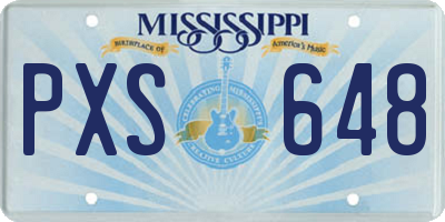 MS license plate PXS648