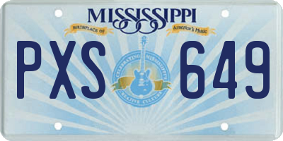 MS license plate PXS649