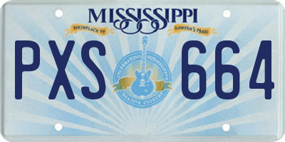 MS license plate PXS664