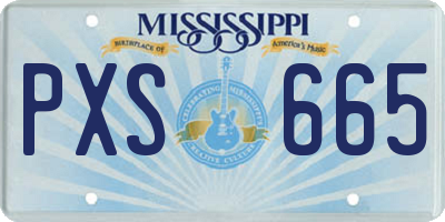 MS license plate PXS665