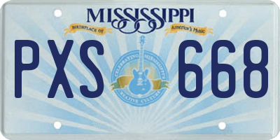 MS license plate PXS668