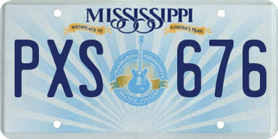 MS license plate PXS676