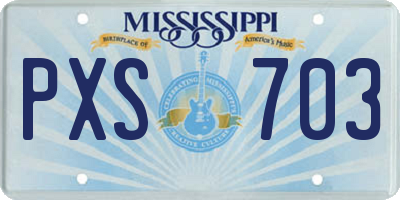 MS license plate PXS703