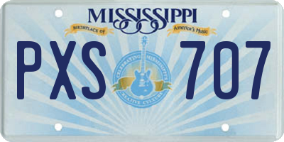 MS license plate PXS707