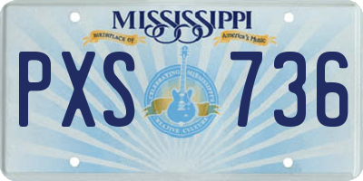 MS license plate PXS736