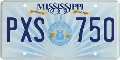 MS license plate PXS750