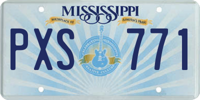 MS license plate PXS771