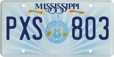 MS license plate PXS803