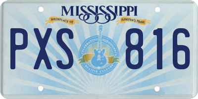 MS license plate PXS816