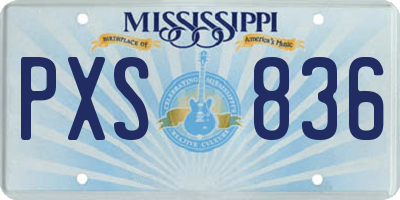 MS license plate PXS836