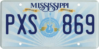 MS license plate PXS869
