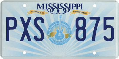 MS license plate PXS875