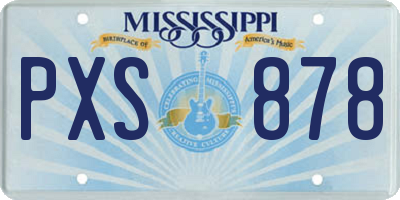 MS license plate PXS878