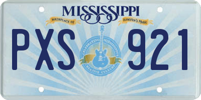 MS license plate PXS921