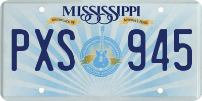 MS license plate PXS945