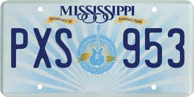 MS license plate PXS953