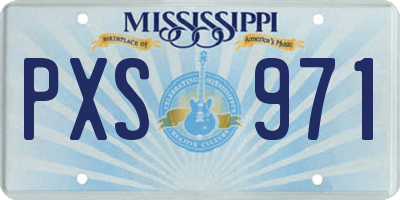 MS license plate PXS971