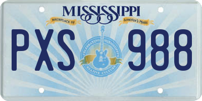 MS license plate PXS988