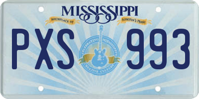 MS license plate PXS993