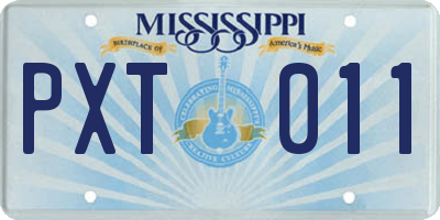 MS license plate PXT011
