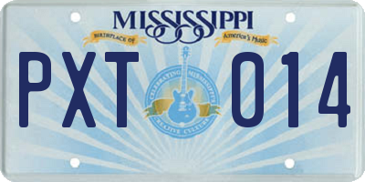 MS license plate PXT014