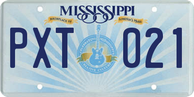 MS license plate PXT021