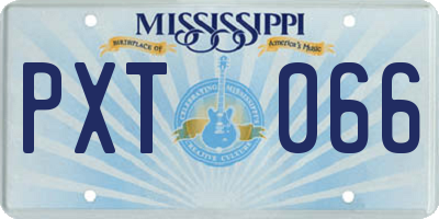 MS license plate PXT066