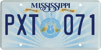 MS license plate PXT071