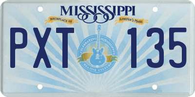 MS license plate PXT135