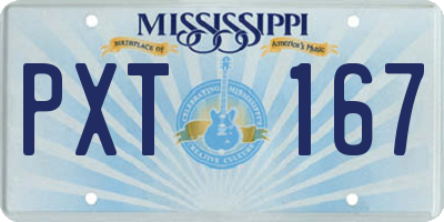 MS license plate PXT167