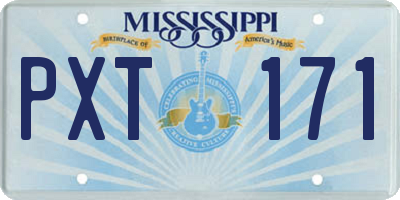 MS license plate PXT171