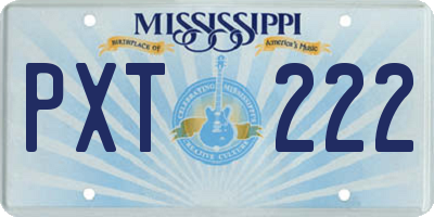 MS license plate PXT222