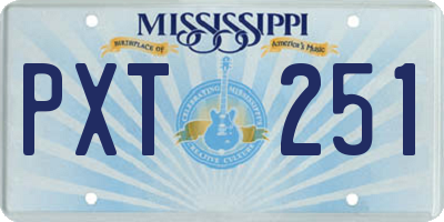 MS license plate PXT251
