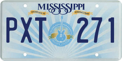 MS license plate PXT271