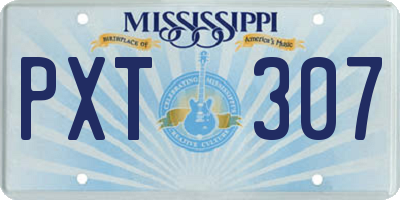 MS license plate PXT307