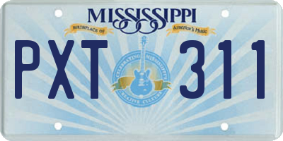 MS license plate PXT311