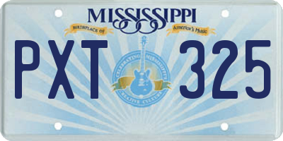 MS license plate PXT325