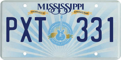 MS license plate PXT331