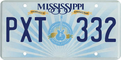 MS license plate PXT332